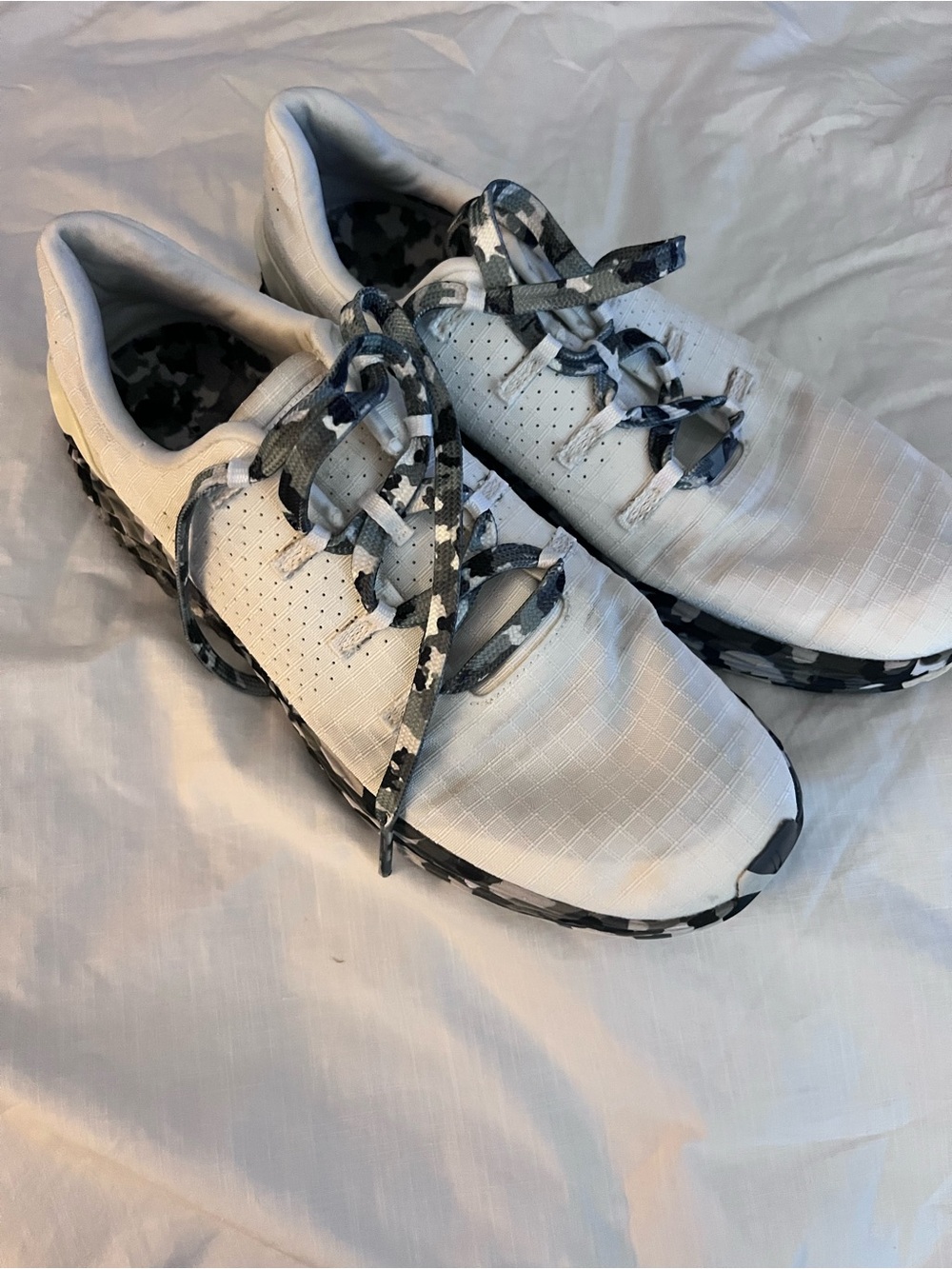 NOBULL Ripstop Runner White with Black Camo Accents Athletic Shoes